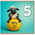 5th Birthday Card, Cute Sheep on Hopper Ball