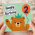 2nd Birthday Card, Cute Bear Happy Birthday Card