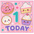 1st Birthday Card, Cute Kawaii Sweets and Cakes Today
