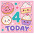 4th Birthday Card, Cute Donut and Cupcake Age 4 Today Card