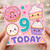 9th Birthday Card, Cute Kawaii Dessert Today Card