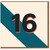 16th Birthday Card - Minimalist Bold Number Design in Teal and Cream - Modern Sixteenth Birthday Greeting for Teen Boy or Girl - Blank Inside with Envelope