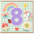 8th Birthday Card, Cute Rainbow Unicorn Kids Birthday Card
