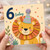 6th Birthday Card, Lion Party Card