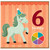 6th Birthday Card, Cute Party Unicorn 6 Today Card