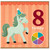 8th Birthday Card, Cute Unicorn Birthday Card
