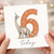 6th Birthday Card, Dinosaur Party Hat and Number 6 Design, Today Greeting