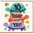 10th Birthday Card, Cute Turtle Stack Today Yay Design