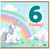 6th Birthday Card, Unicorn Rainbow Today Card