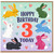 3rd Birthday Card, Cute Bunny Hoppy Birthday Today Card