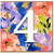 4th Birthday Card, Floral Watercolour Design