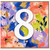 8th Birthday Card, Colourful Floral Watercolour Age 8 Card