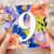 9th Birthday Card, Colourful Floral Number 9 Card