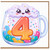 4th Birthday Card, Cute Mug Number 4 Birthday Card