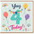 4th Birthday Card, Yay 4 Today Party Card