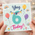 6th Birthday Card, Yay 6 Today! Colourful Rainbow and Balloon Design