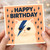 Happy Birthday Card - Lightning Bolt Cat Illustration, Cute Cat Lover Design, Fun Birthday Greetings for Him, Her, Friends and Family