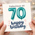 70th Birthday Card, Fabulous At 70 Happy Birthday