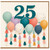 25th Birthday Card, Colourful Balloon Design