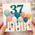 37th Birthday Card, Colourful Balloon and Tassel Design