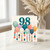 98th Birthday Card, Colourful Balloon and Tassel Design