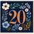 20th Birthday Card, Floral Number 20 Card
