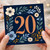 20th Birthday Card, Floral Number 20 Card