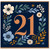 21st Birthday Card, Floral Number 21 Birthday Card