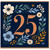 25th Birthday Card, Floral Number 25 Card