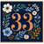 33rd Birthday Card, Floral Number 33 Birthday Card