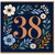 38th Birthday Card, Elegant Floral Botanical Design