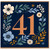 41st Birthday Card, Floral Botanical Number 41 Card