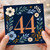 44th Birthday Card, Floral Number 44 Card