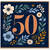 50th Birthday Card, Floral Botanical Design