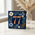 77th Birthday Card, Floral Navy Blue Number 77 Card