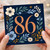 86th Birthday Card, Floral Number 86 Card