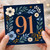91st Birthday Card, Floral Number 91 Greeting Card