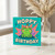 Funny Frog Birthday Card - Hoppy Birthday Pun - Cute Cartoon Toad with Party Hat - Blank Inside - For Friends, Family, Children or Adults