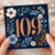 109th Birthday Card, Floral Number 109 Card