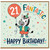 21st Birthday Card, Funny Zebra Birthday Card, Happy 21st Birthday Card