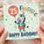 25th Birthday Card, Zebra Party Balloon Happy Birthday Card