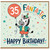 35th Birthday Card, Cute Zebra Happy Birthday Card