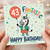 43rd Birthday Card, Zebra Balloon Fantastic Happy Birthday Card