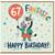 67th Birthday Card, Cute Zebra Birthday Card