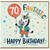 70th Birthday Card, Zebra Happy Birthday Card