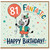 81st Birthday Card, Fun Zebra Party Design, Happy Birthday Card