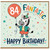 84th Birthday Card, Funny Zebra Happy Birthday Card