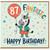 87th Birthday Card, Funny Zebra Happy Birthday Card