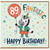 89th Birthday Card, Cute Zebra Happy Birthday Card