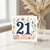 21st Birthday Card, Floral Number 21 Card with Bird, Butterflies and Rainbow
